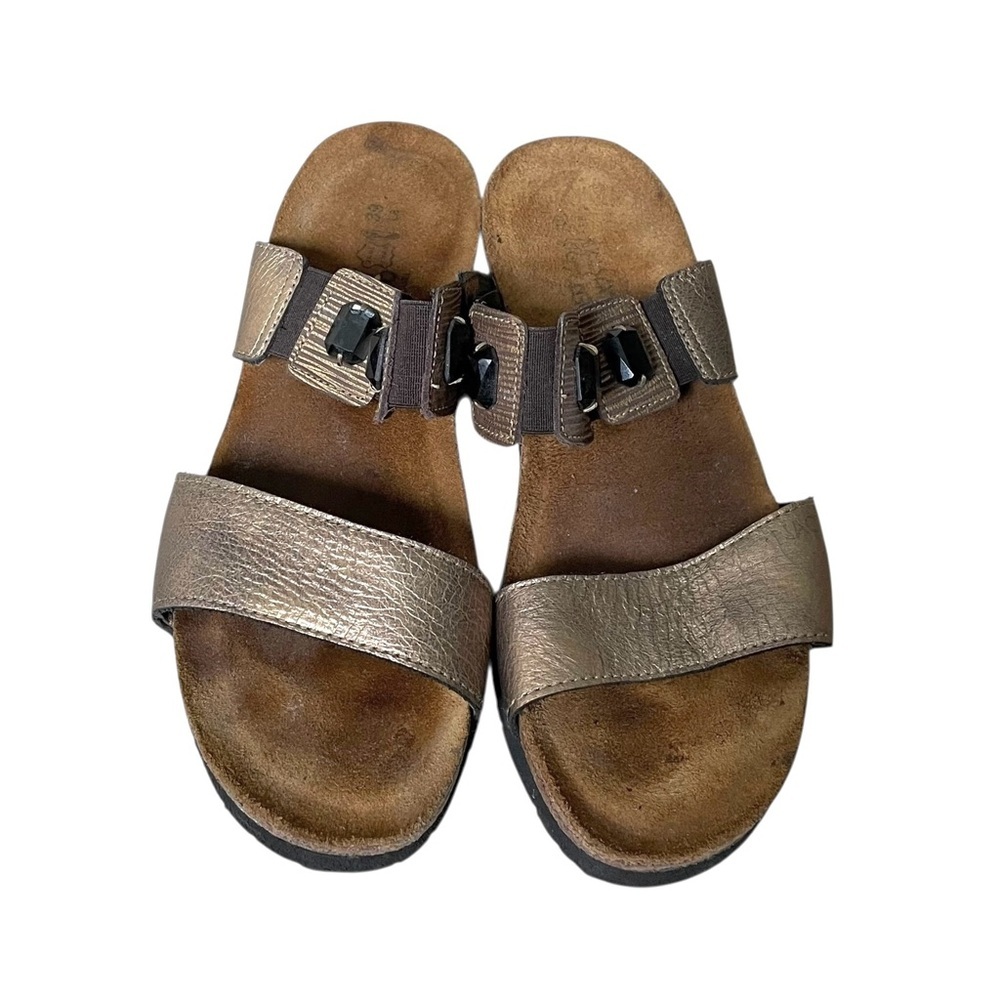 NAOT Ashley Wedge Sandals With Stones Gold 39 - Picture 5 of 9